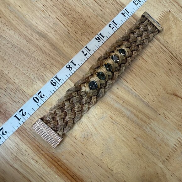 Braided Gold-Tone Magnetic Bracelet With Clear Crystal Accents Banana Republic - Picture 9 of 13